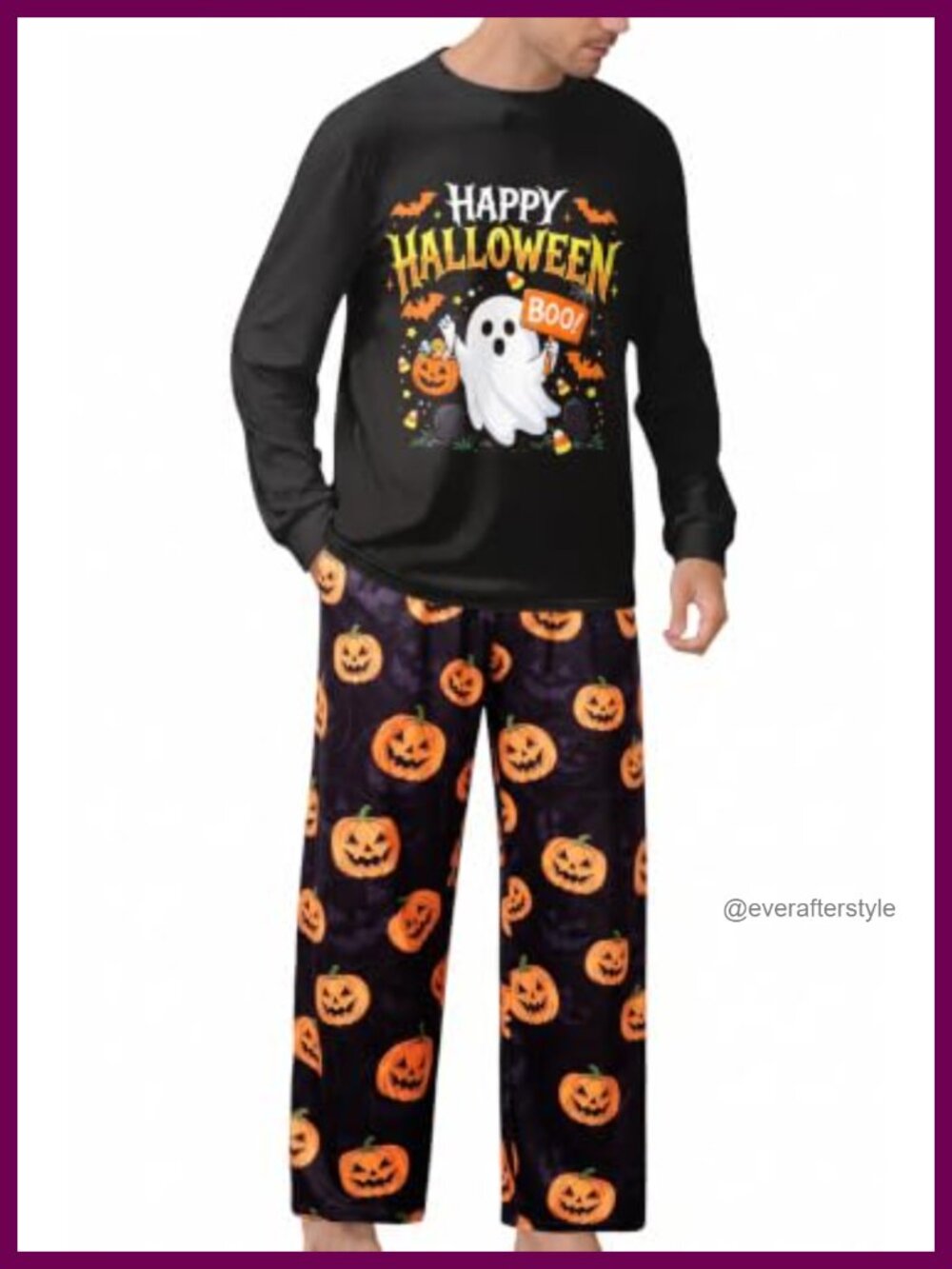 Men's Christmas Pajama Set Soft Polyester Two-Piece Sleepwear
